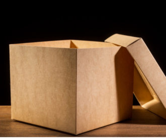 corrugated box of light brown color