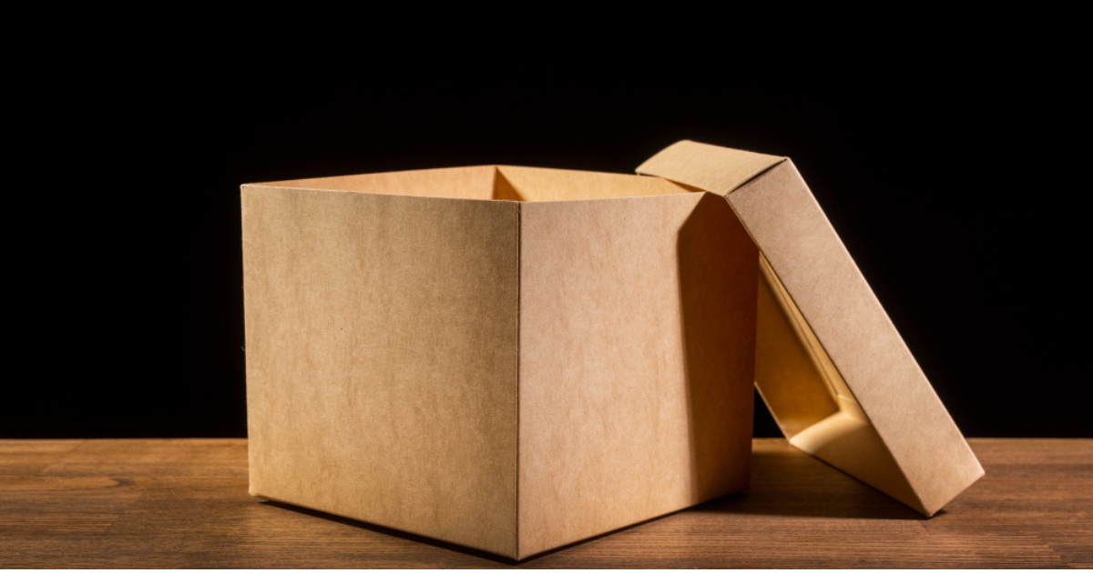 corrugated box of light brown color